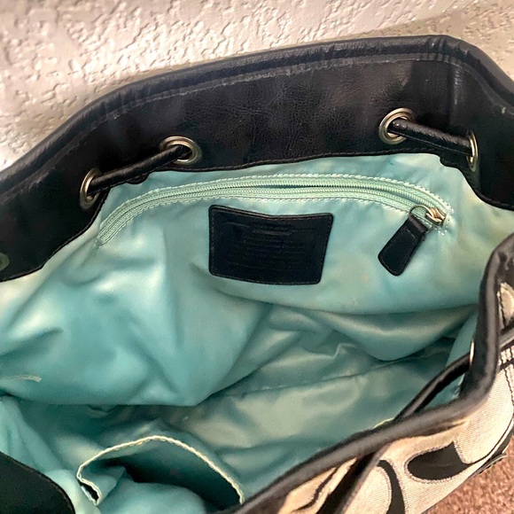 Coach Drawstring Crossbody Cotton with Leather - Picture 2 of 3